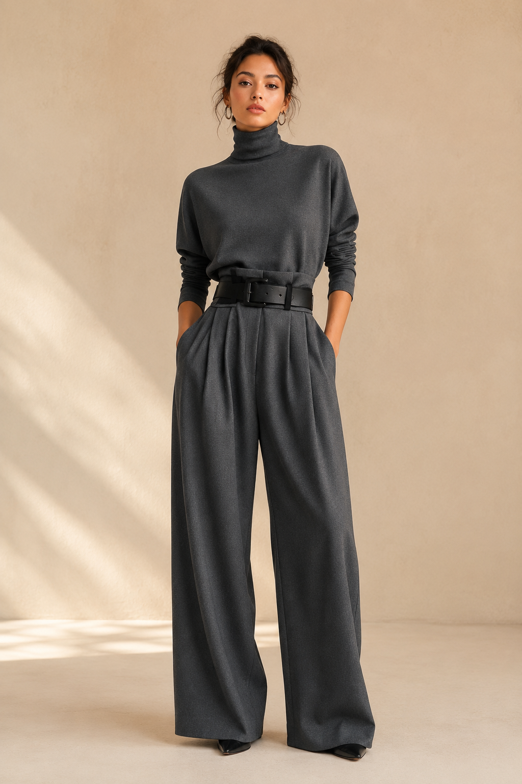 DELACROIX | Ensemble Col Roulé et Pantalon Droit Cyrielle