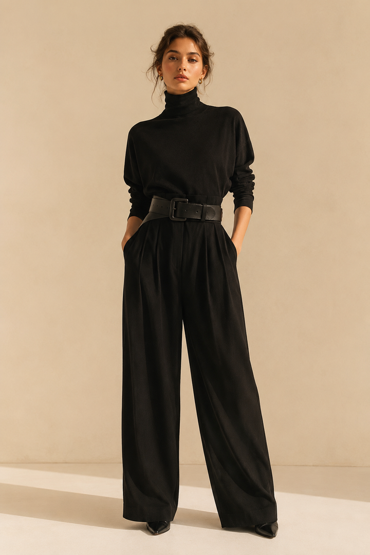 DELACROIX | Ensemble Col Roulé et Pantalon Droit Cyrielle