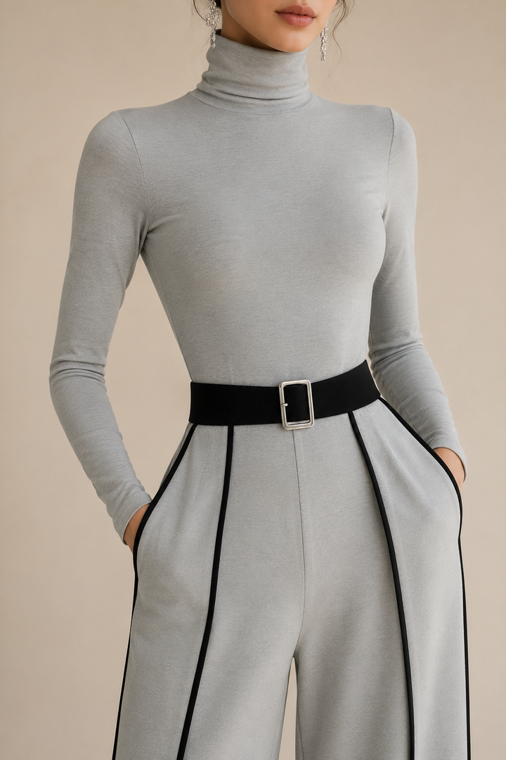 Aulikki | Conjunto elegante com gola alta