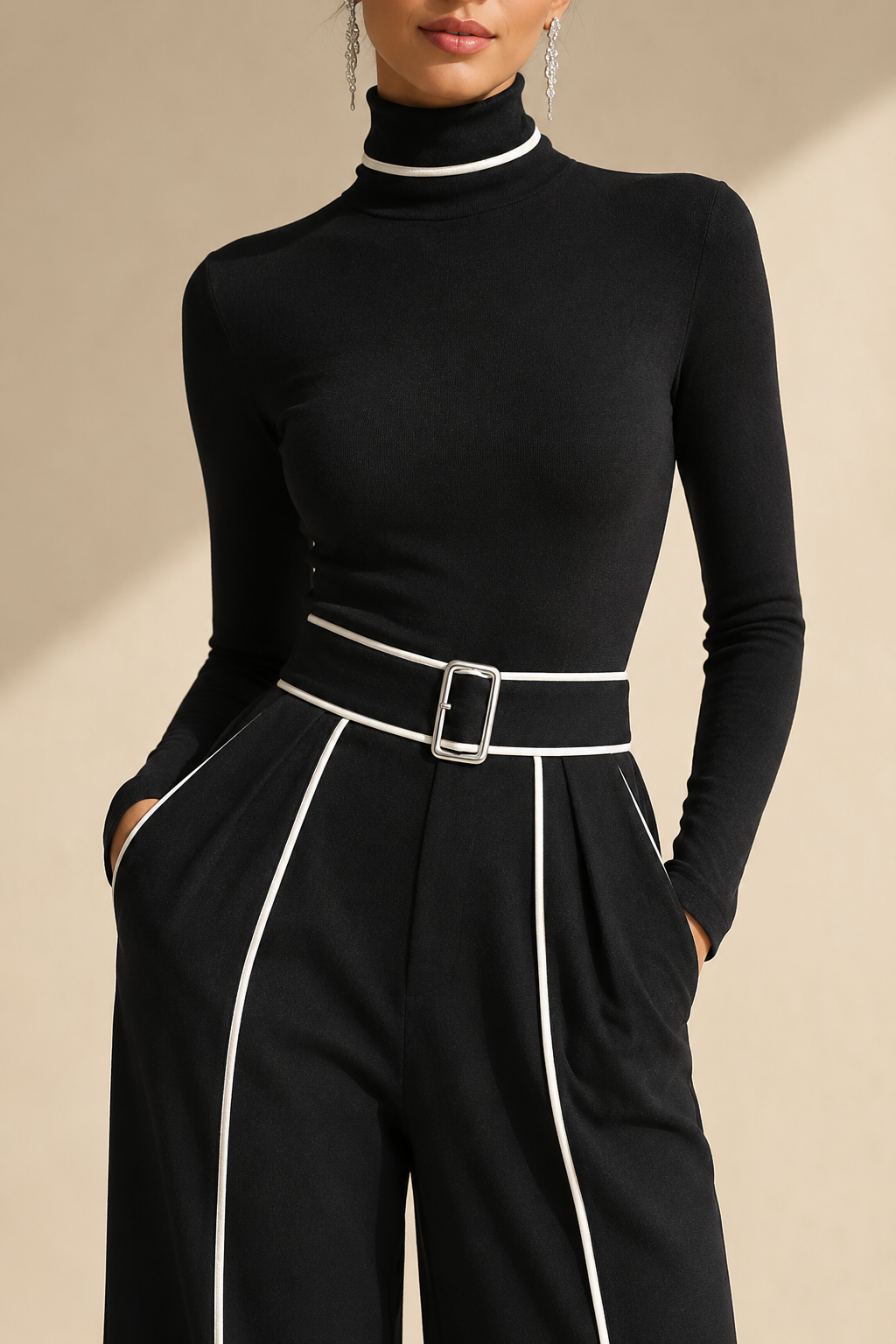 Aulikki | Conjunto elegante com gola alta