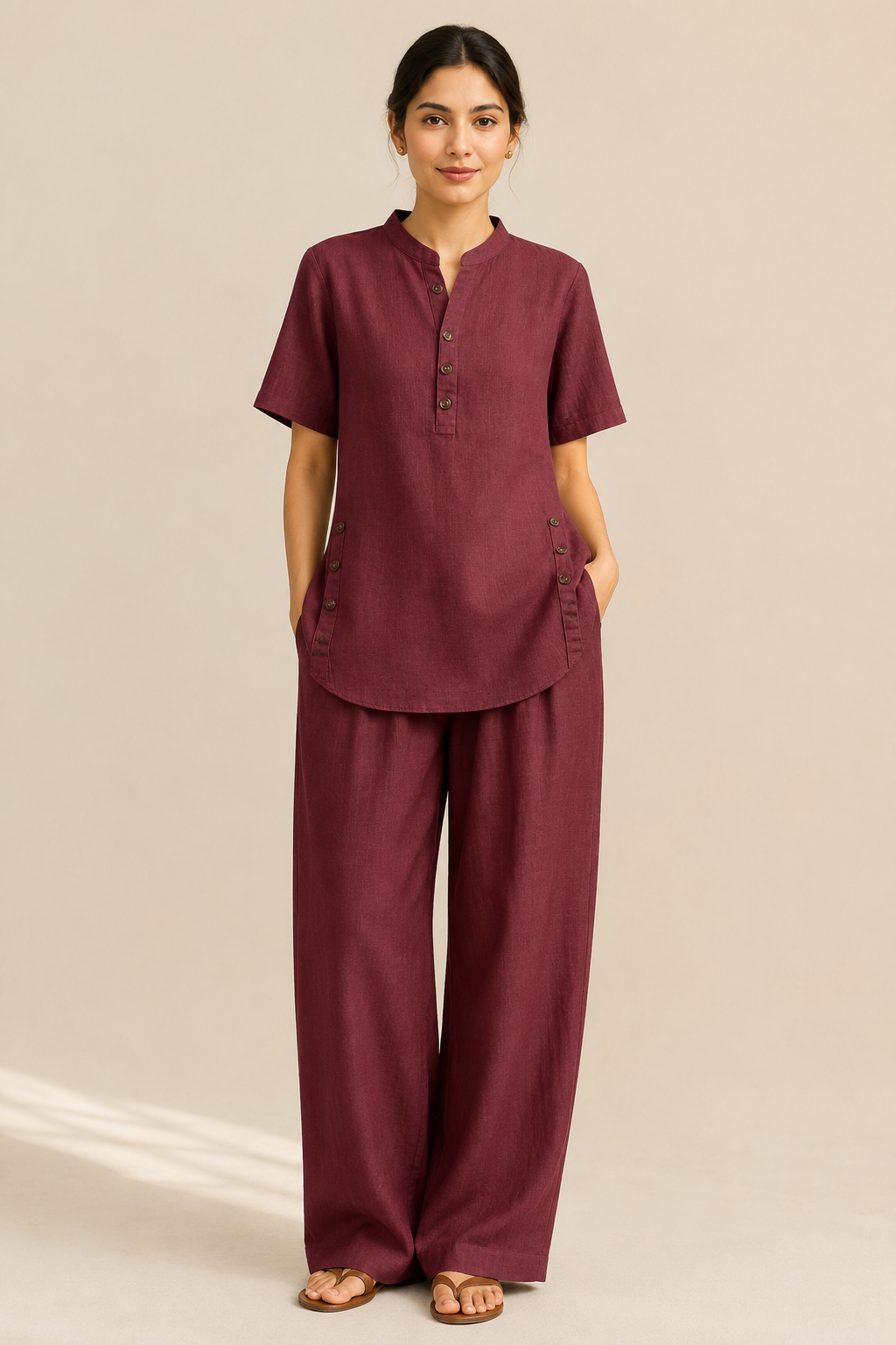 Malla | Conjunto leve com botões