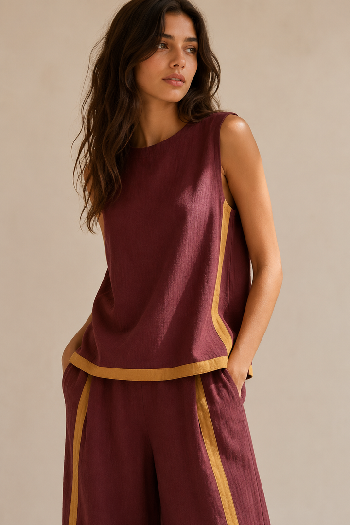 Sinikka | Conjunto com detalhe contrastante