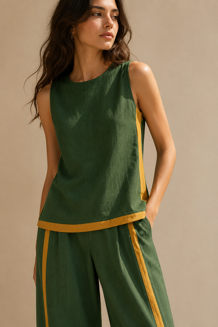 Sinikka | Conjunto com detalhe contrastante