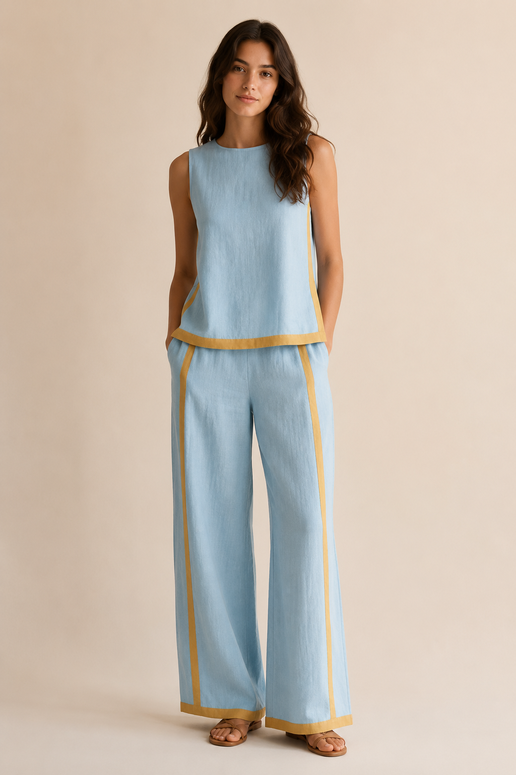 Sinikka | Conjunto com detalhe contrastante