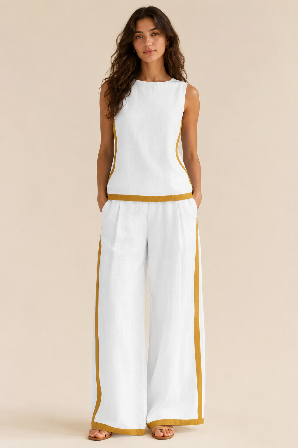 Sinikka | Conjunto com detalhe contrastante