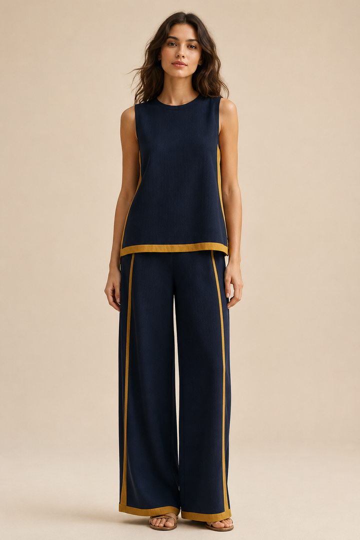 Sinikka | Conjunto com detalhe contrastante