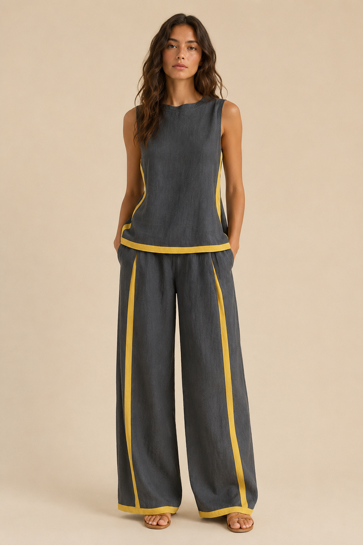 Sinikka | Conjunto com detalhe contrastante