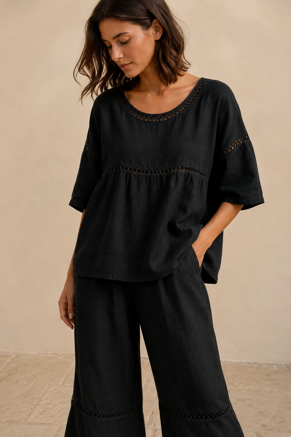Eila | Conjunto leve com detalhes trabalhados