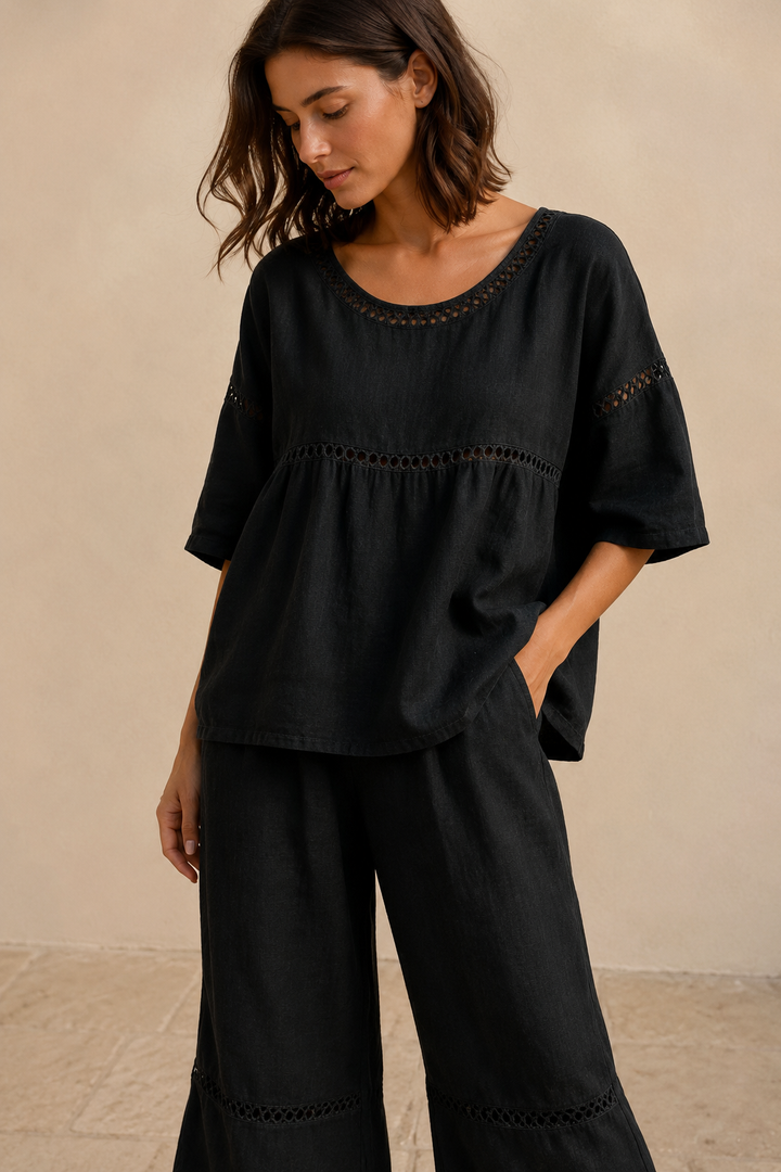 Eila | Conjunto leve com detalhes trabalhados