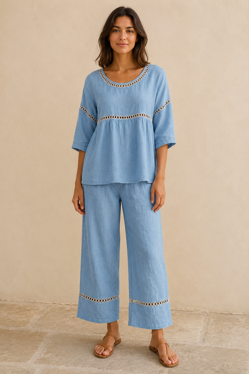 Eila | Conjunto leve com detalhes trabalhados