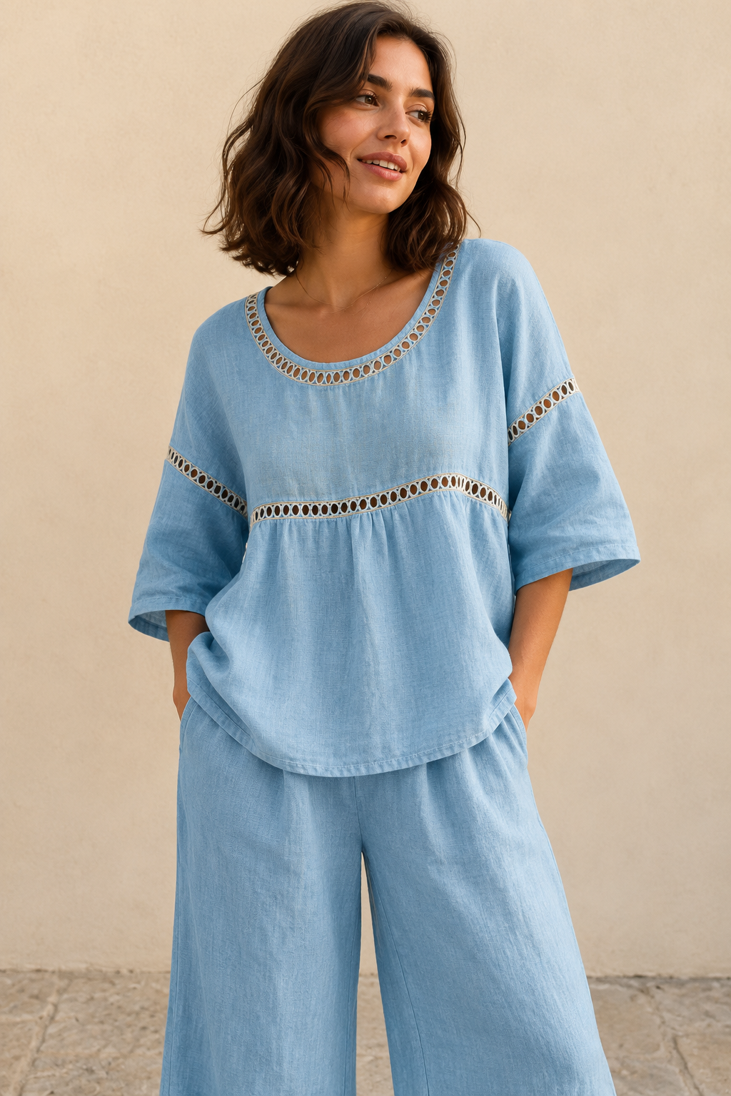 Eila | Conjunto leve com detalhes trabalhados