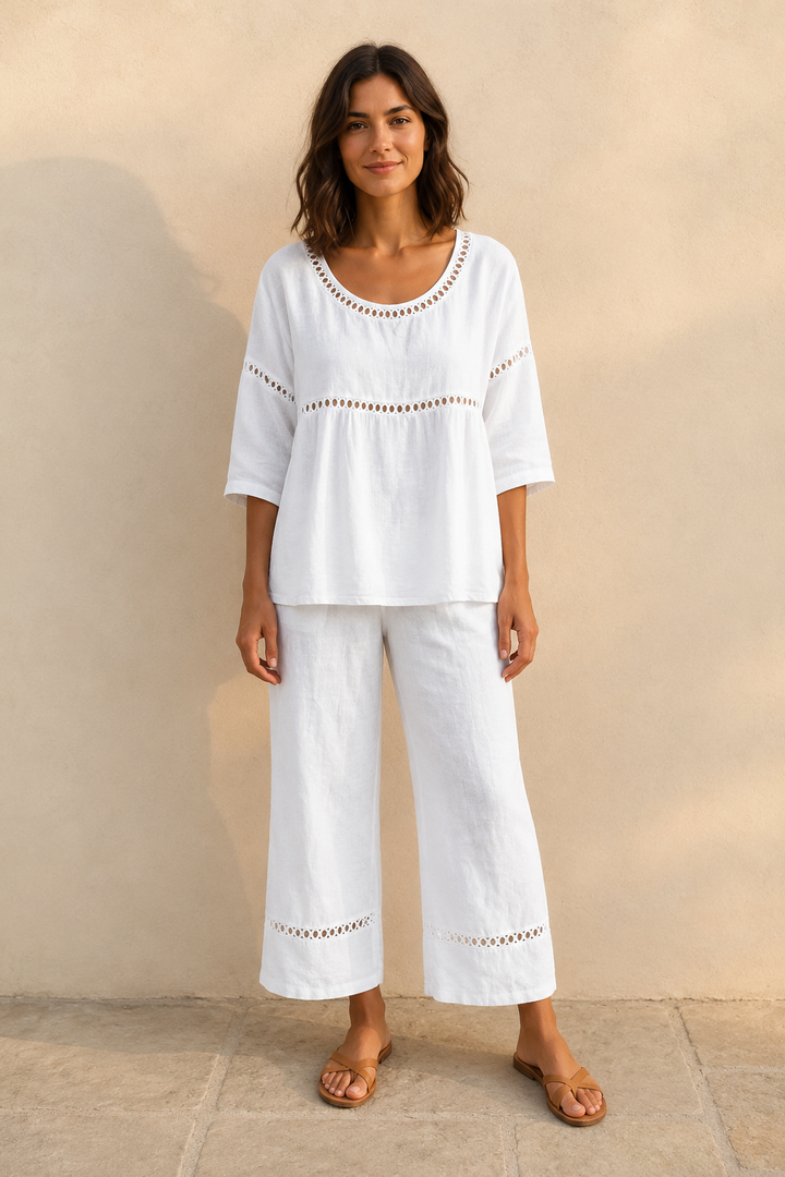 Eila | Conjunto leve com detalhes trabalhados