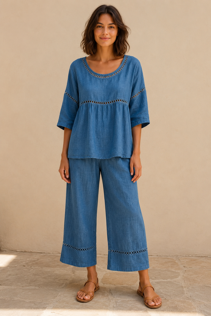 Eila | Conjunto leve com detalhes trabalhados