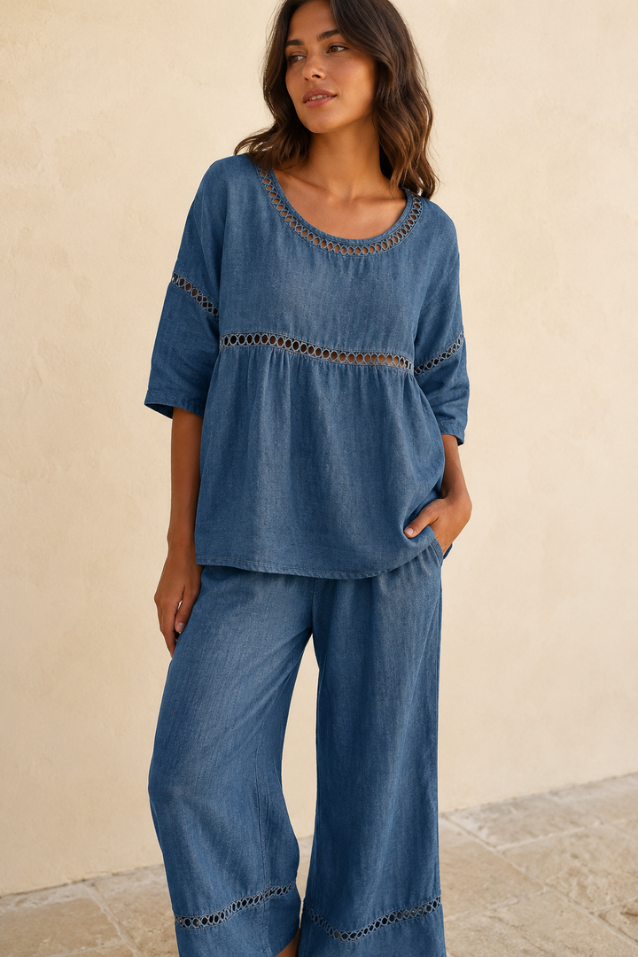 Eila | Conjunto leve com detalhes trabalhados