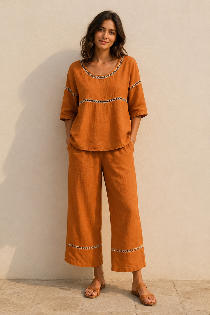Eila | Conjunto leve com detalhes trabalhados