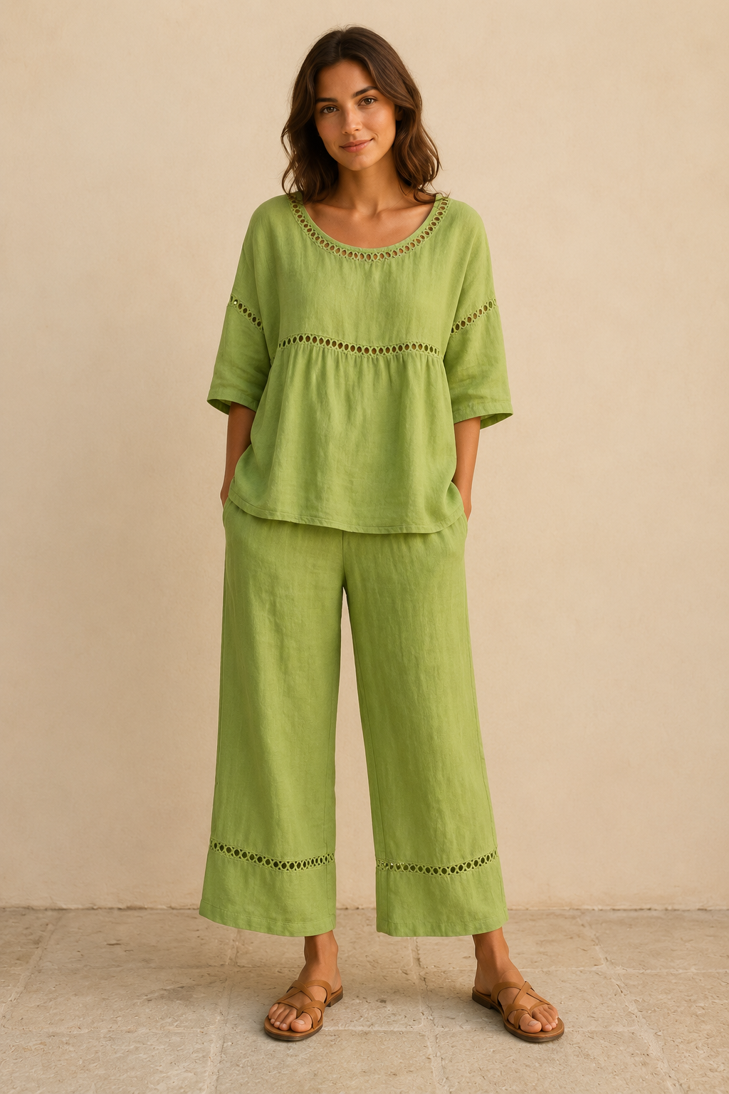 Eila | Conjunto leve com detalhes trabalhados