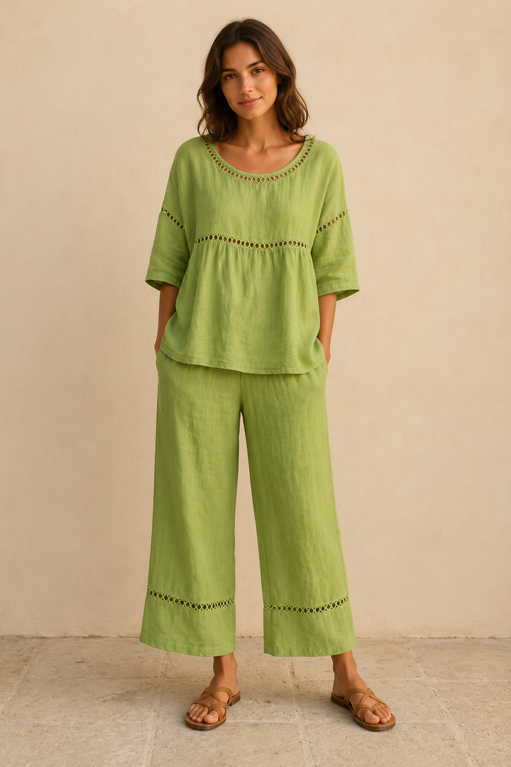 Eila | Conjunto leve com detalhes trabalhados