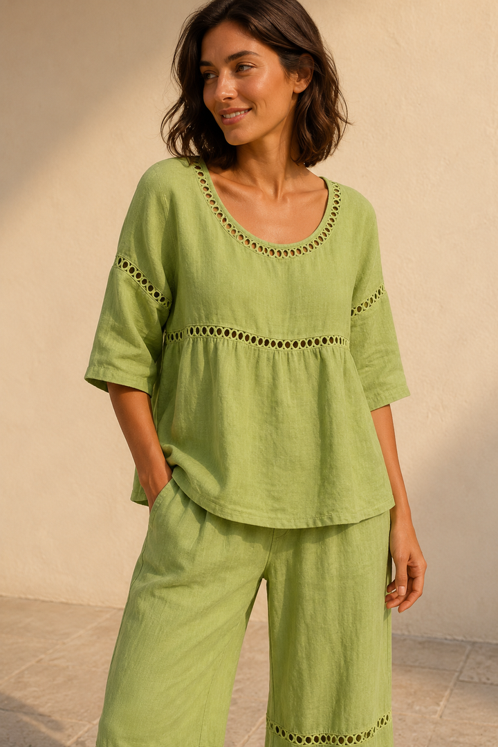 Eila | Conjunto leve com detalhes trabalhados