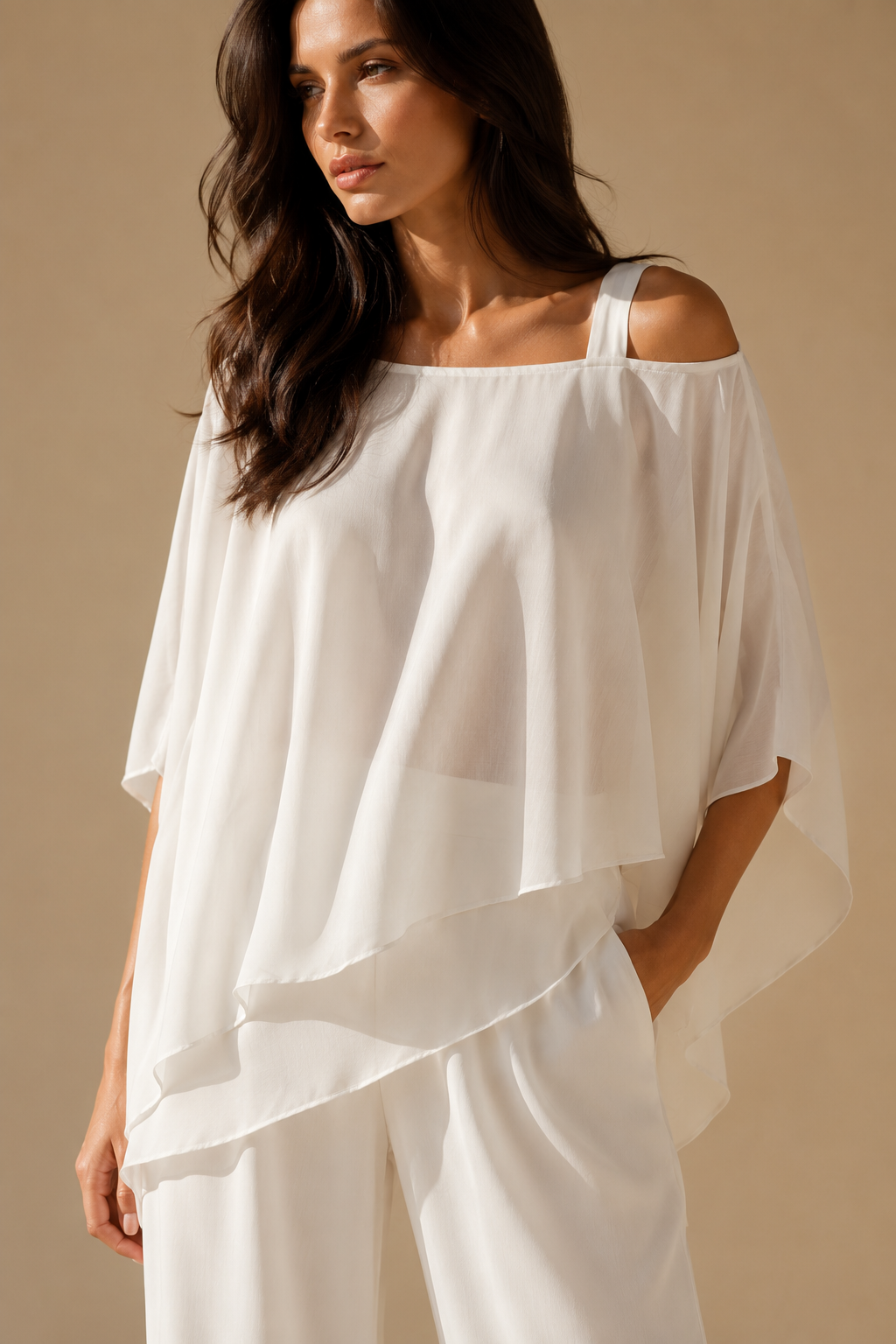 Hanne | Conjunto fluido com top assimétrico