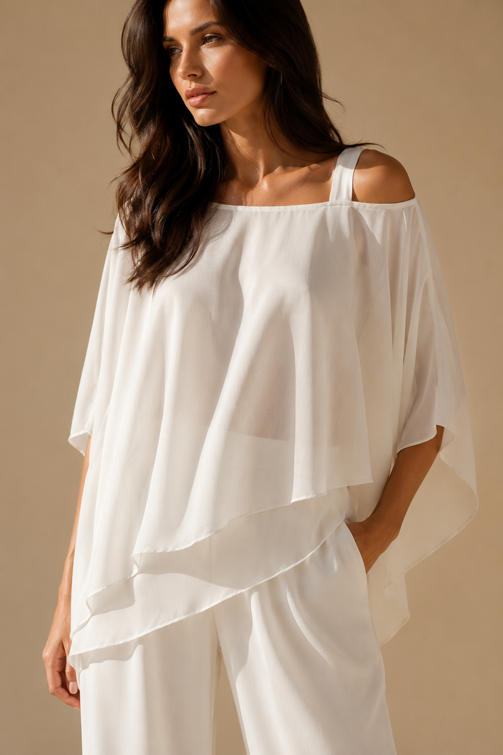 Hanne | Conjunto fluido com top assimétrico