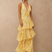 Domenica | Chiffon-mekko V-kaula-aukolla