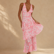 Domenica | Chiffon-mekko V-kaula-aukolla