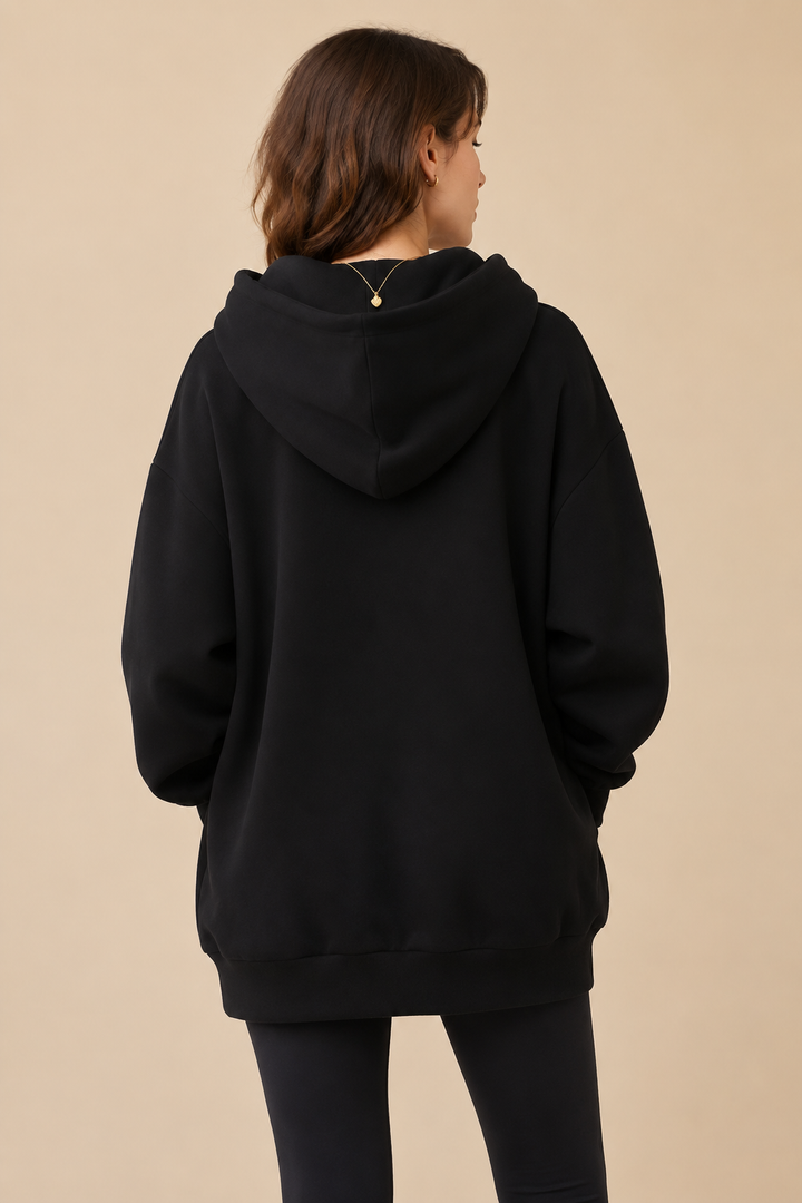 Women’s Hoodie with High Neck and Wide Hood