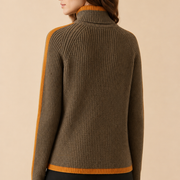 Women’s Turtleneck Jumper with Ribbed Knit and Trim