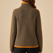 Women’s Turtleneck Jumper with Ribbed Knit and Trim