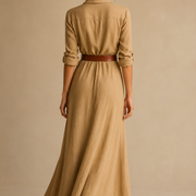 Maxikleid Reverskragen Langarm
