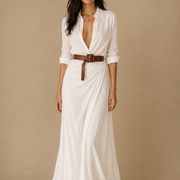 Maxikleid Reverskragen Langarm