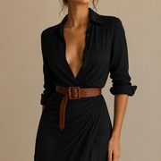 Maxikleid Reverskragen Langarm