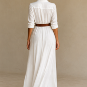 Maxikleid Reverskragen Langarm