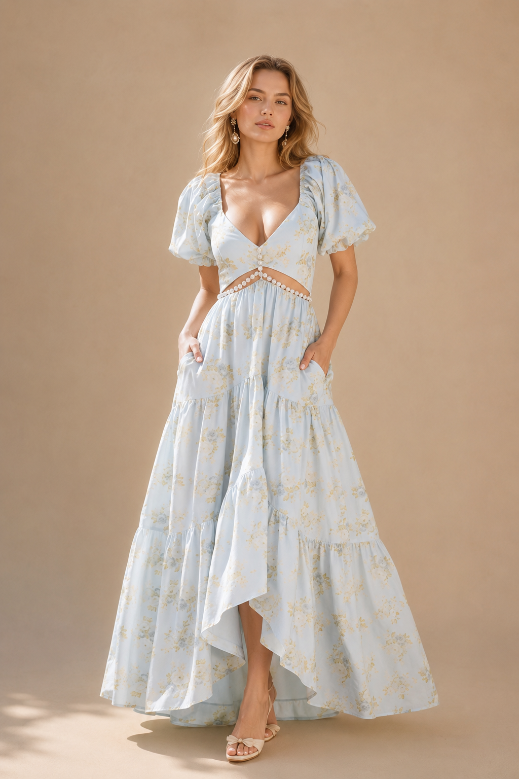 Selja | Vestido floral com recortes delicados