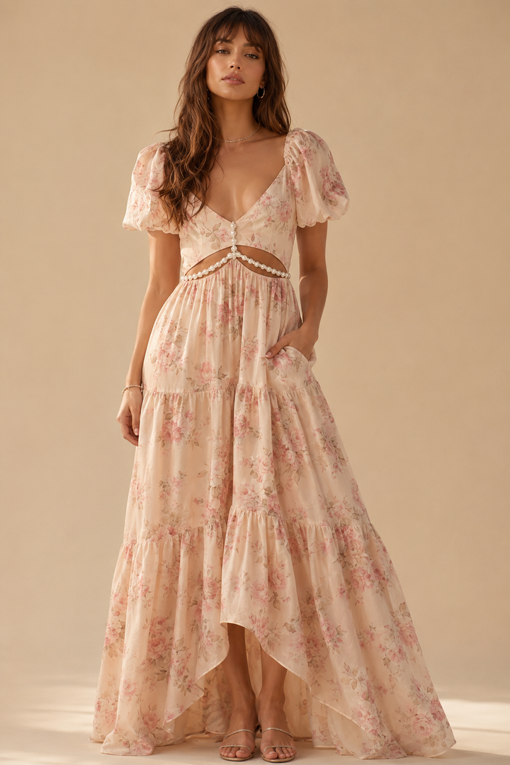 Selja | Vestido floral com recortes delicados