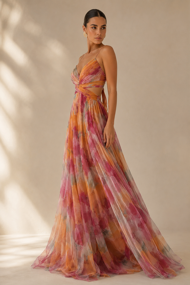 Minea | Vestido longo fluido com alças