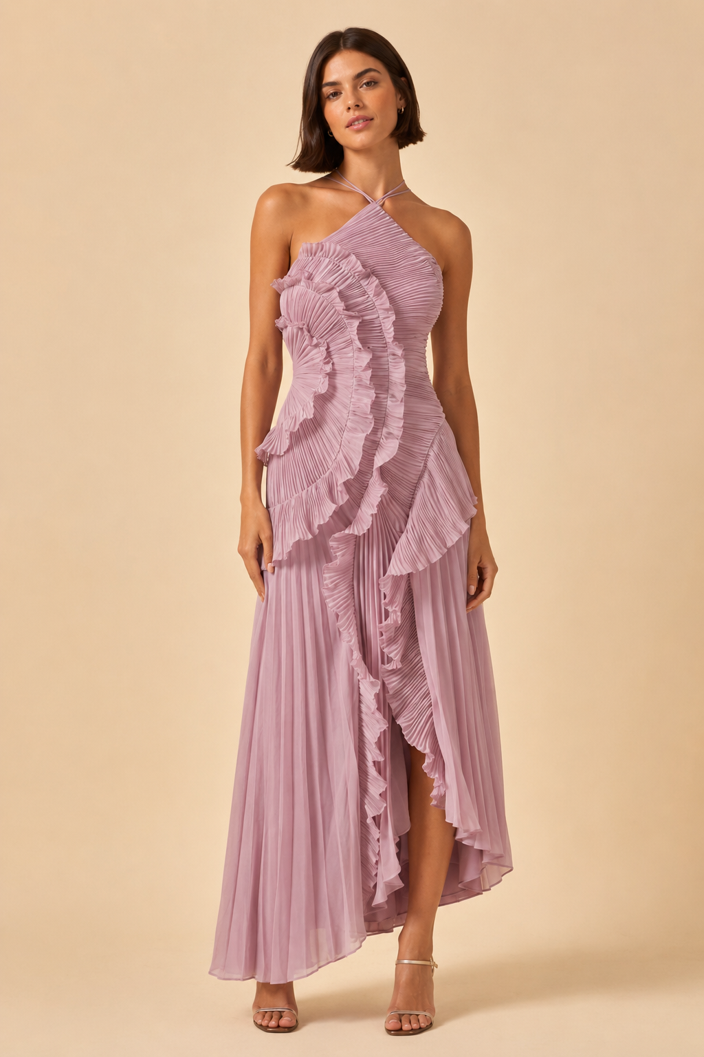 Eveliina | Vestido plissado com folhos