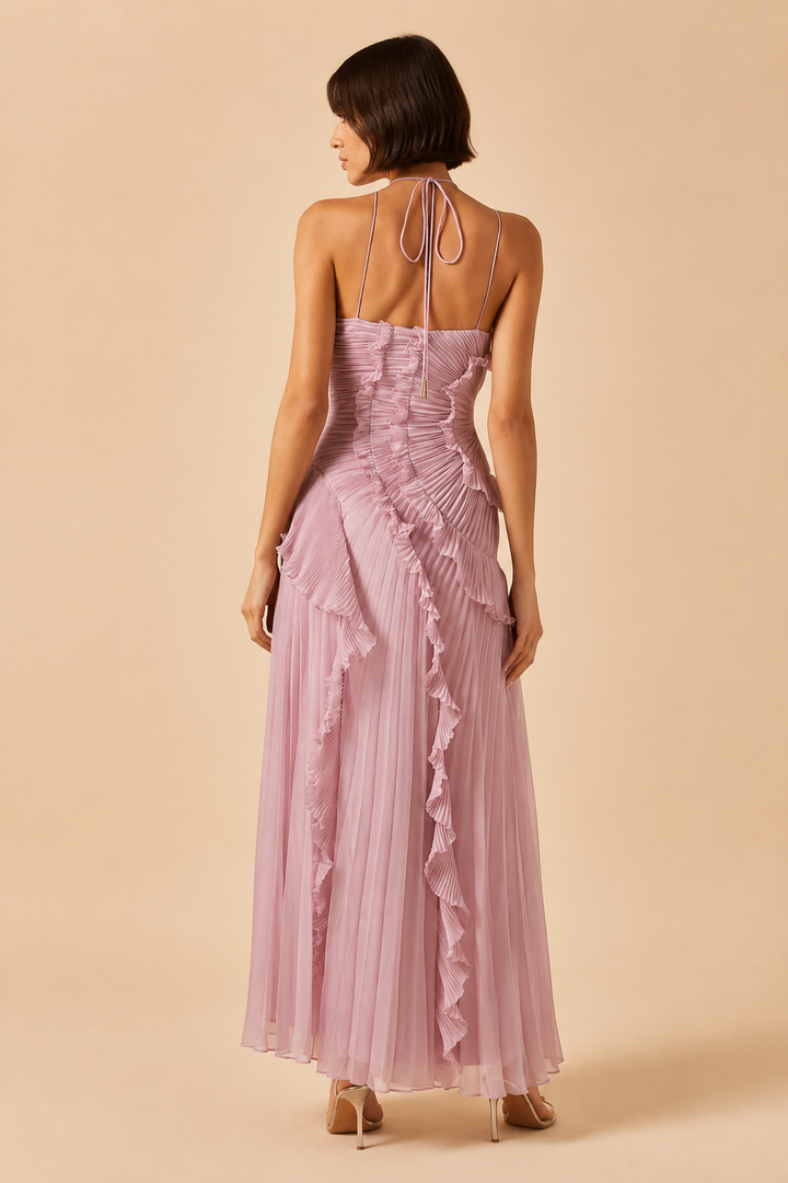 Eveliina | Vestido plissado com folhos