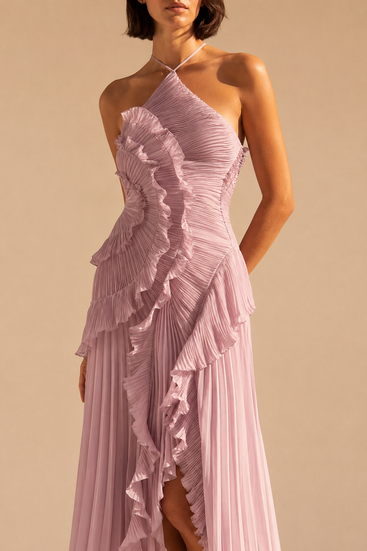 Eveliina | Vestido plissado com folhos