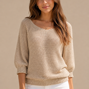 Hilla | beige neulepusero