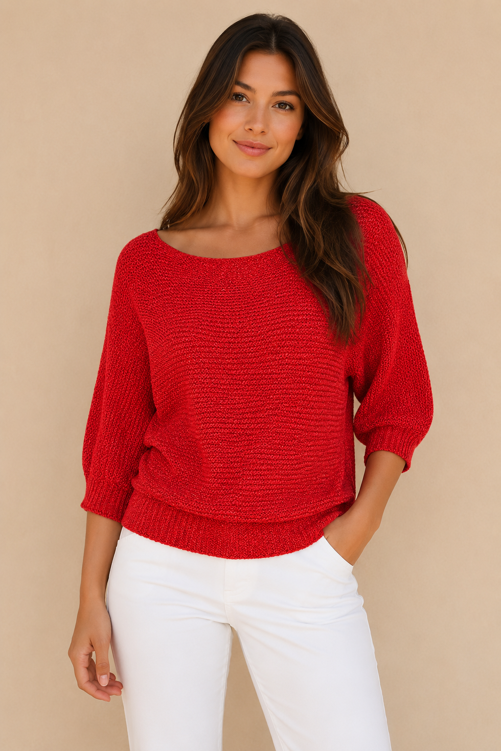 Hilla | beige neulepusero