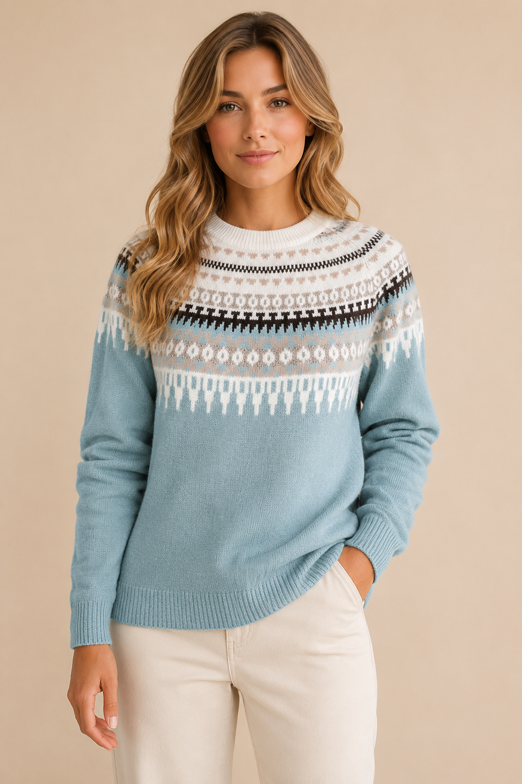 Alvea™ Gemma Jersey de Cuello Redondo Texturizado