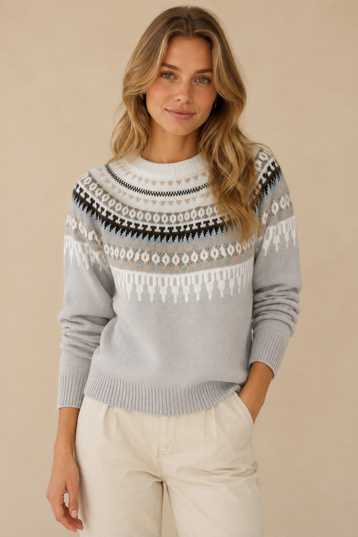 Alvea™ Gemma Jersey de Cuello Redondo Texturizado