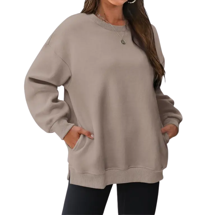 Elina | Ylisuurennettu Fleece Crewneck Pullover