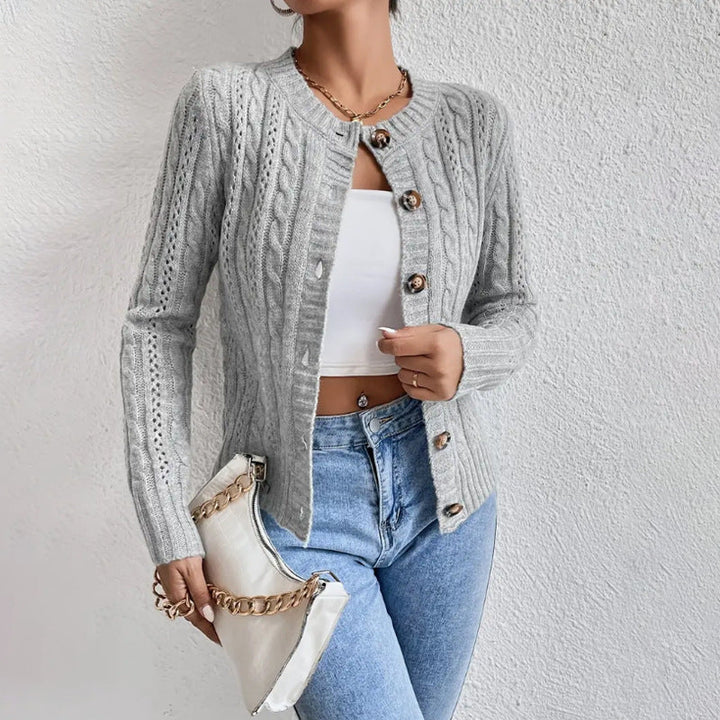 Milena | Cardigan corto in maglia a treccia