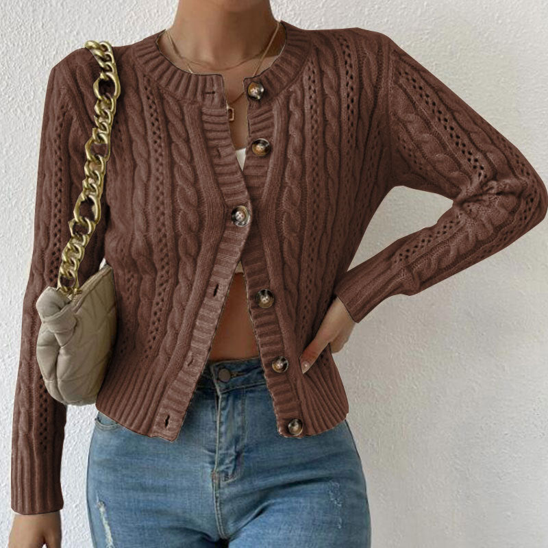 Milena | Cardigan corto in maglia a treccia
