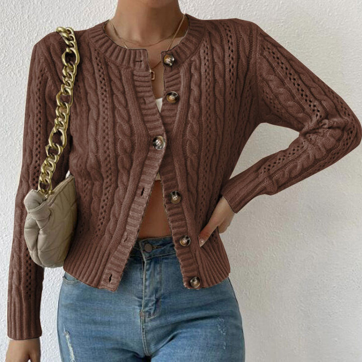 Milena | Cardigan corto in maglia a treccia