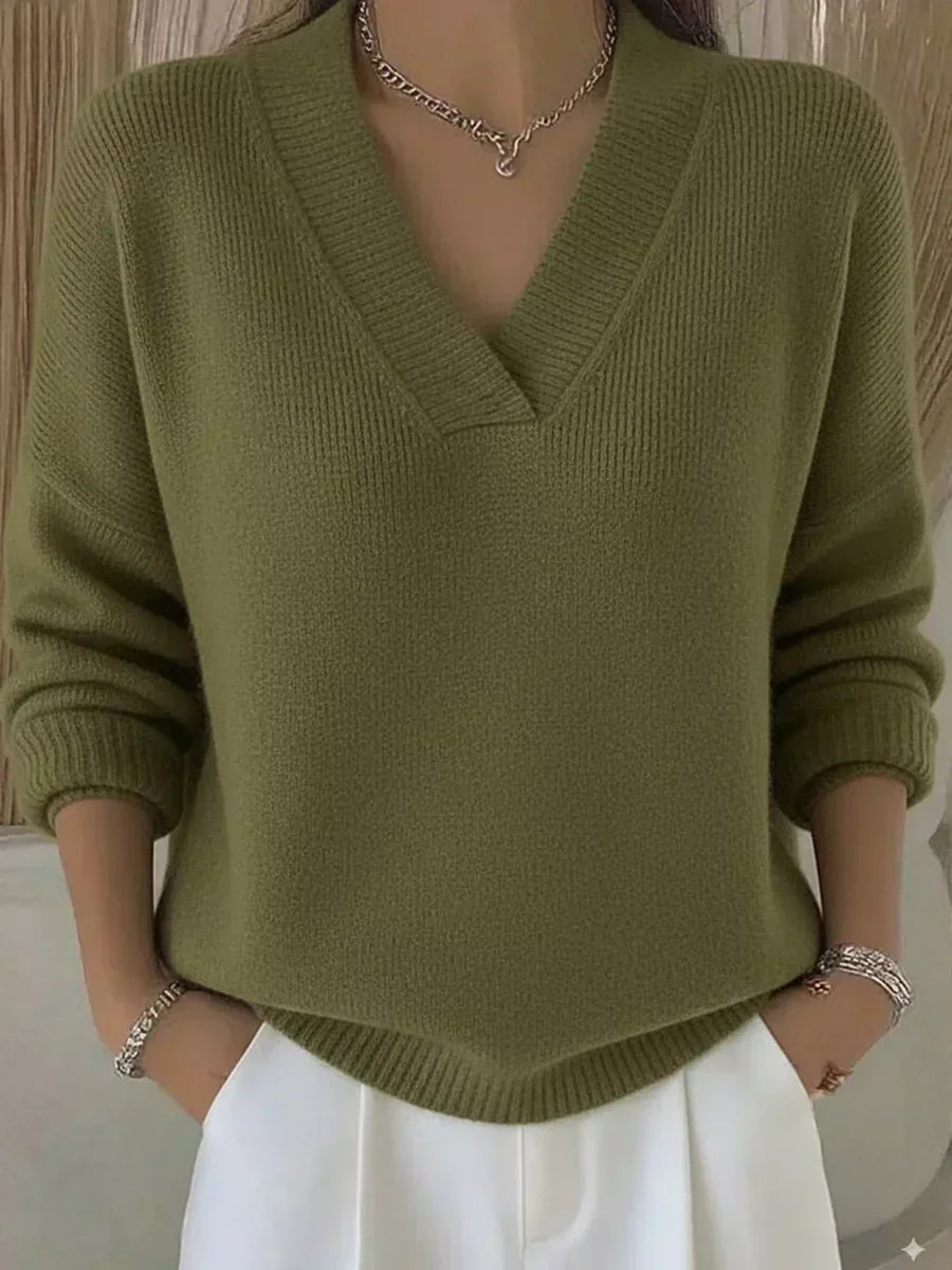 Vivelle | Relaxed V-Neck Sweater