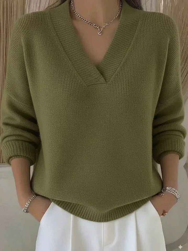 Vivelle | Relaxed V-Neck Sweater