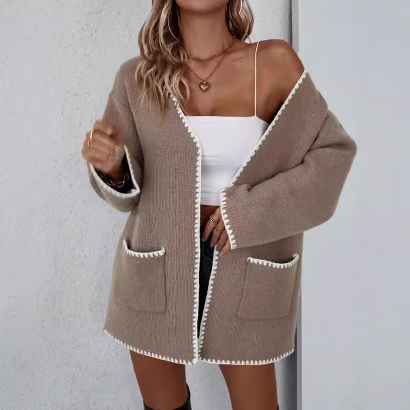 Idalia | Cardigan aperto con tasche frontali
